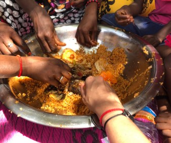 Sharing a meal in Mauritania